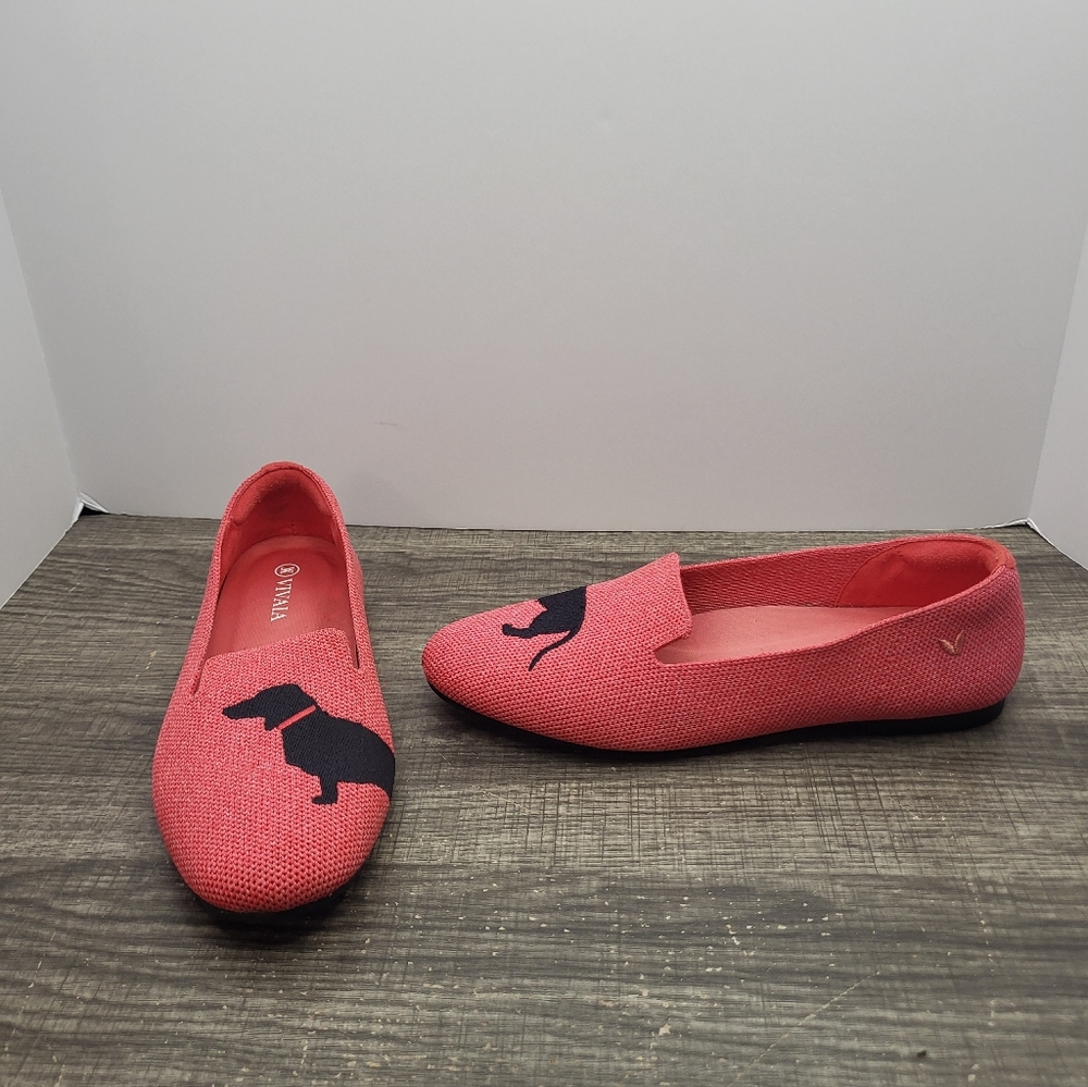 VIVAIA Audrey Dachshund Dog Loafers Slip On Shoe's Women's Size 5.5 35.5
